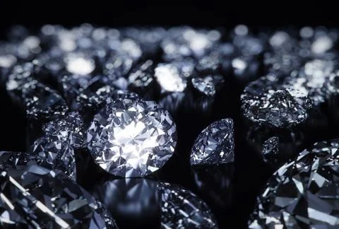Diamonds on black backgorund Stock Illustration