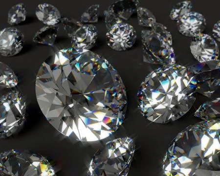 Diamonds on a black background Stock Illustration