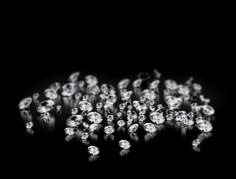 Diamonds on black background Stock Illustration