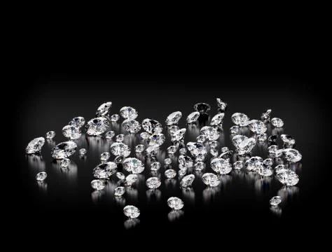 Diamonds on black background Stock Illustration