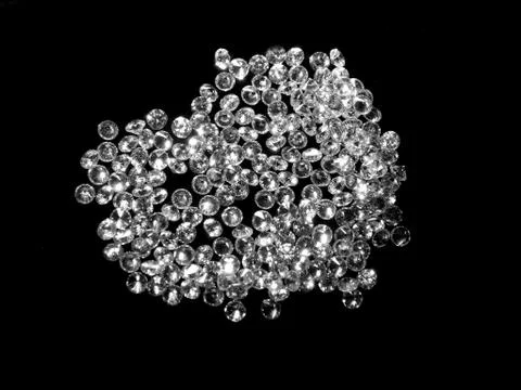 Diamonds on a black background Stock Photos