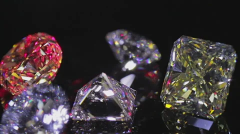 Diamonds on black Stock Footage 56474469