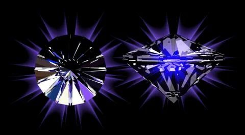 Diamonds on black Stock Illustration