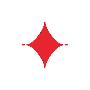 Diamonds Card Suit vector concept minimal solid red icon or symbol Stock Illustration
