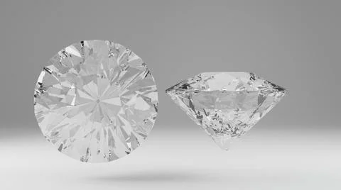 Diamonds crystal 3d rendering in composition Stock Illustration