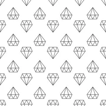 Diamonds dark vector linear geometric seamless pattern Stock Illustration