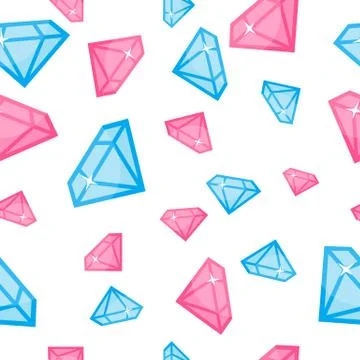 Diamonds of Different Size Seamless Pattern Vector Illustrazione stock
