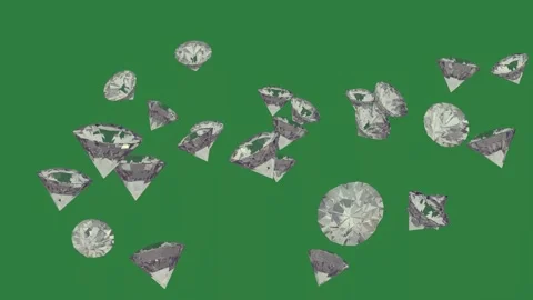 Diamonds Dynamic - Chroma Key Green Screen Footage Stock Footage 338016306