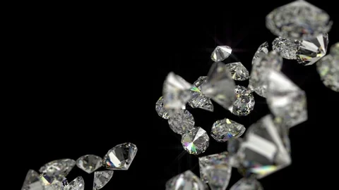 DIAMONDS FALLEN Back Focus with alpha ProRes 10bit Stock Footage 82584379