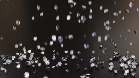 Diamonds falling, dark background, 3d rendering Stock-Footage 207516483