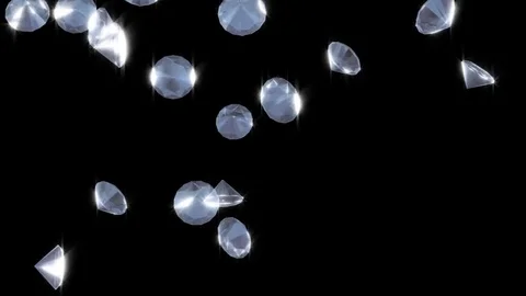 Diamonds Falling Down Loop Background 3D render Vídeos de archivo 73374223