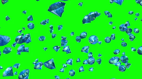 Diamonds Falling on Greenscreen (Loop) Video stock 61160143