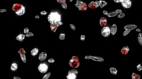 Diamonds Falling Loop Background Full HD Stock Footage 74401495