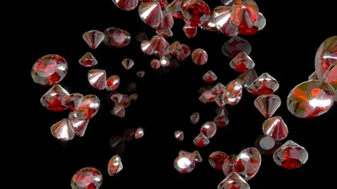 Diamonds Falling Loop Background Full HD Stock Footage 74403633