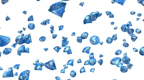 Diamonds Falling on White (Loop with Matte) Video stock 61160240