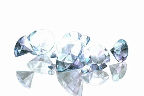 Diamonds falling on white NTSC Video stock 568241