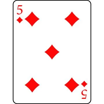 Diamonds five. A deck of poker cards. Stock Illustration