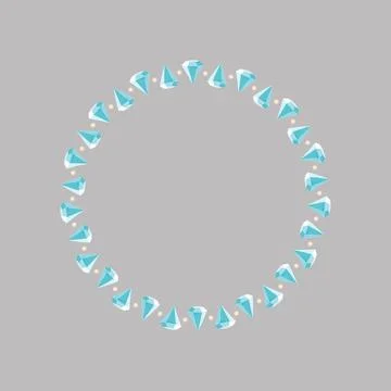 Diamonds frame. Geometric frame with colored diamonds. Illustrazione stock