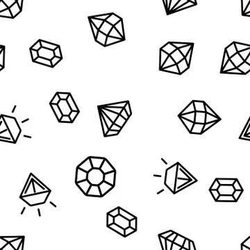 Diamonds, Gems Vector Seamless Pattern Stockillustratie