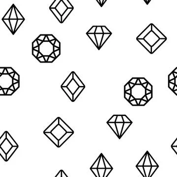 Diamonds, Gems Vector Seamless Pattern Stockillustratie