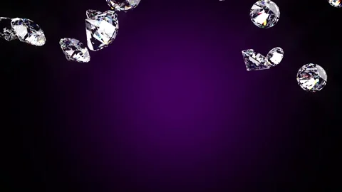 Diamonds glitter falling slowly. Top view close up Stock Footage 159806662