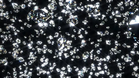 Diamonds glitter falling slowly. Top view close up Stock Footage 159806696