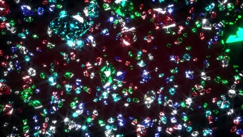 Diamonds glitter falling slowly. Top view close up Stock Footage 159806723
