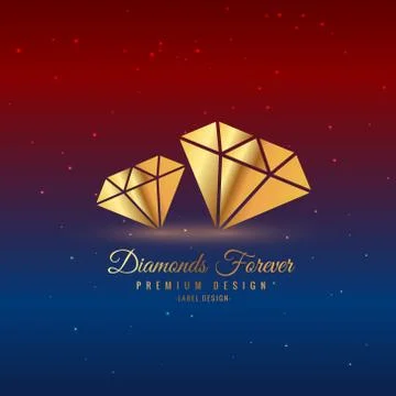 Diamonds in gold Stock Illustration