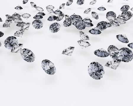 Diamonds on gray background. Stock Photos