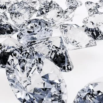 Diamonds on gray background. Stock Photos