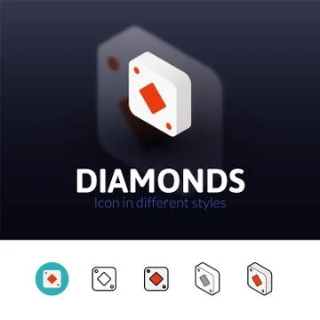 Diamonds icon in different style Stock Illustration