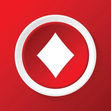 Diamonds icon on red 스톡 일러스트