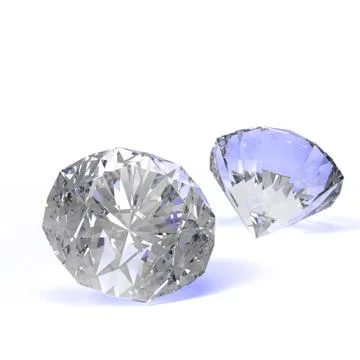 Diamonds isolated on white 3d model イラスト素材