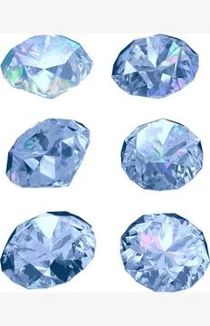 Diamonds isolated on white background, vector illustration Set of six diam... Stock Photos
