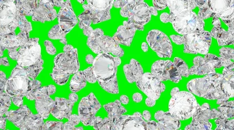 Diamonds orb blast or scatter over green screen Stock Footage