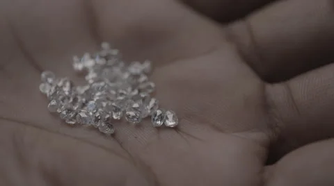 Diamonds in palm of hand Stock Footage 50908319