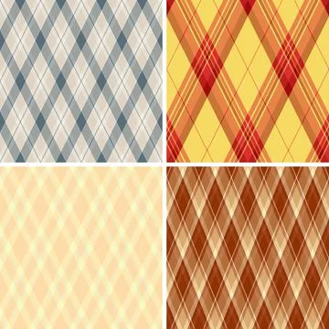 Diamonds pattern set reflecting authentic Scottish clan designs. Seamles vect Stock Illustration