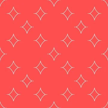 Diamonds Playing Card Suit vector minimal line seamless pattern or background Stock Illustration