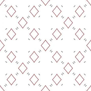 Diamonds Playing Card Suit vector simple thin line seamless pattern Stock Illustration