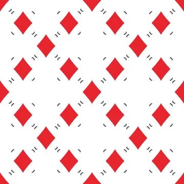 Diamonds Playing Card Suit vector simple red solid seamless pattern Stock Illustration