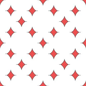 Diamonds Playing Card Suit vector minimal colored seamless pattern Illustrazione stock