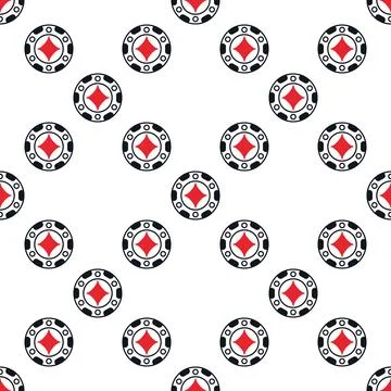 Diamonds Poker Chip vector solid seamless pattern or background Stock Illustration