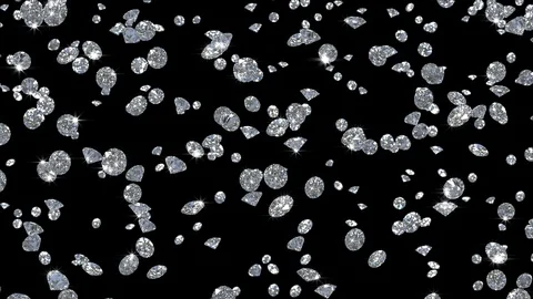 Diamonds Rain Falling Diamonds 4K alpha channel Stock-Footage 103617600