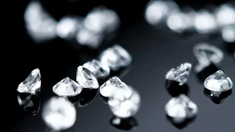 Diamonds on a rotating table (seamless loopable close up footage) Stock Footage 129758247