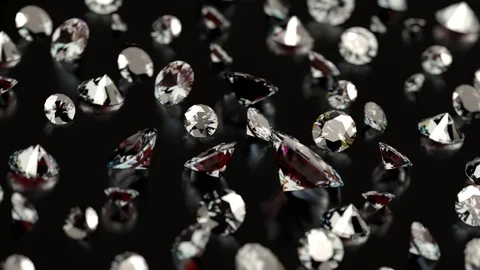 Diamonds on round-table Video stock 77294525