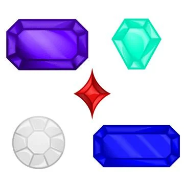 Diamonds, ruby, sapphire and other precious gems イラスト素材