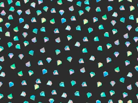 Diamonds seamless pattern. Cut diamond. Vector illustration Stock Illustration