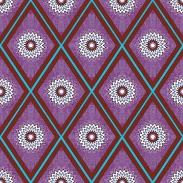 Diamonds seamless vector pattern with quilloche Stock Illustration