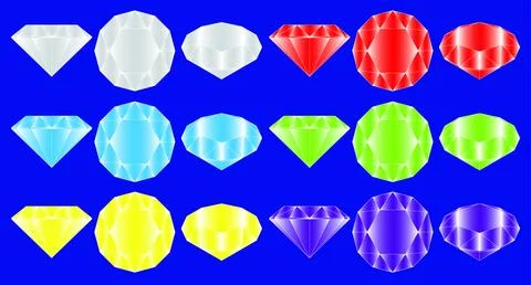 Diamonds set Illustrazione stock