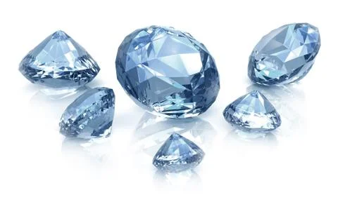 Diamonds set , isolated on white Stock Illustration